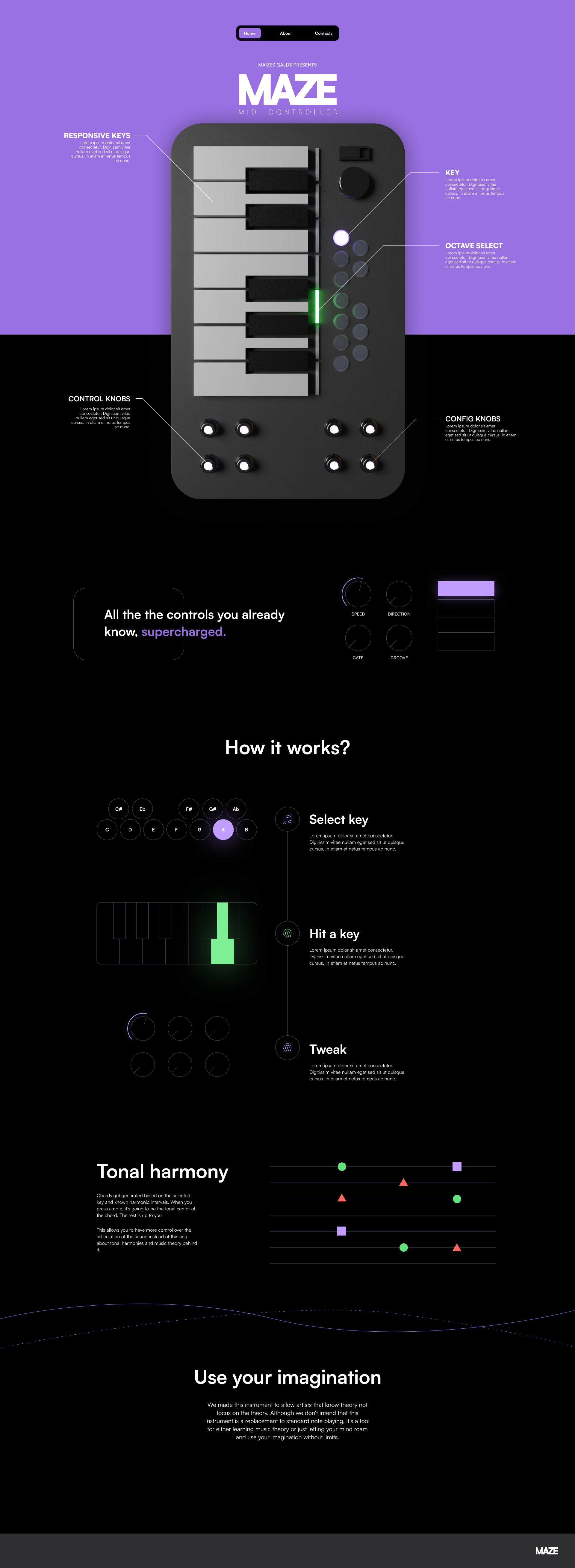 Maze MIDI Web design